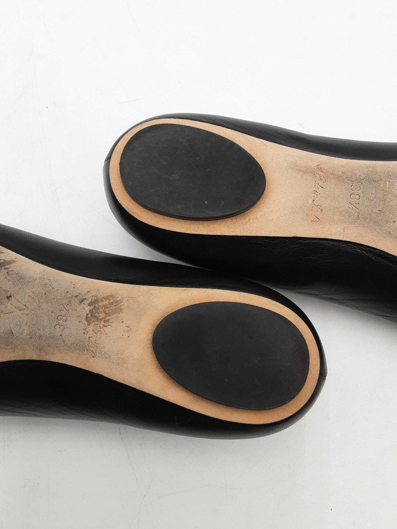 Louis Vuitton Popi Black Leather Ballet Flats Size 38.5 Eb1125lxzsa