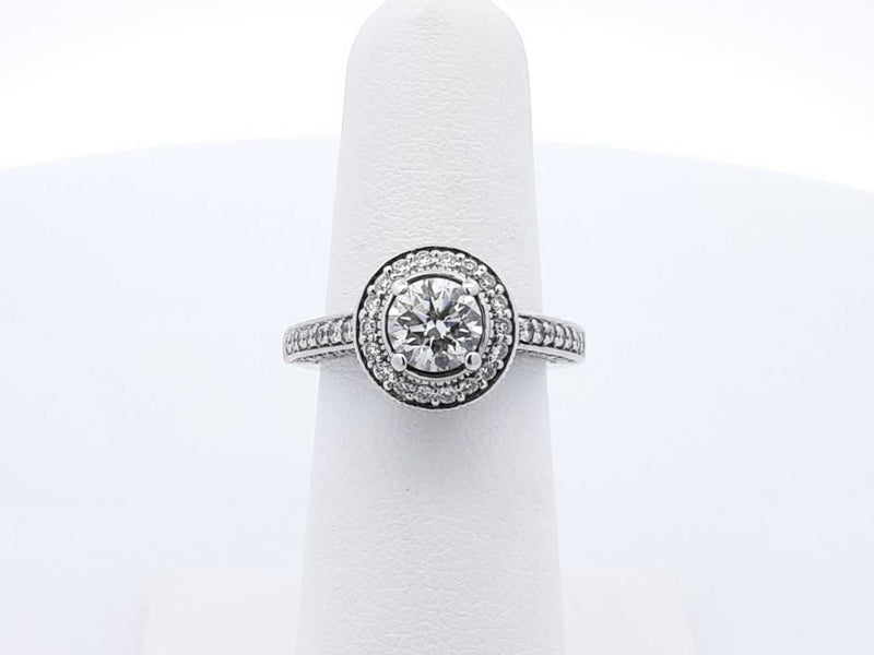1.0 Ctw Diamond & 14k White Gold Engagement Ring 6.5 Grams Size 5.5 Fw0525lwxzdu