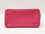 Prada Small Canapa Logo Print Tote Bag In Peony Pink Cotton Canvas Fw0626orzdu