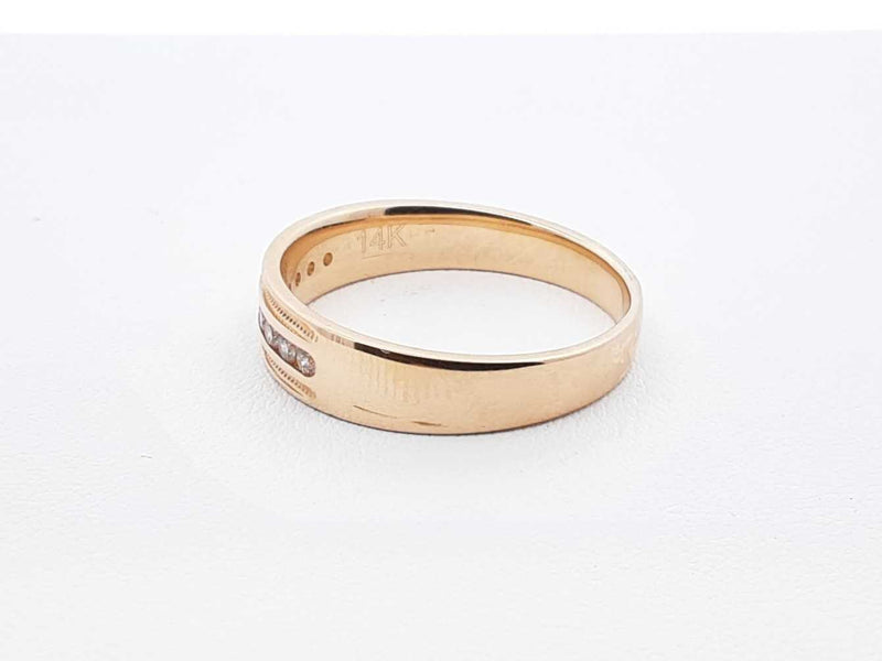 0.18 Cttw Diamond & 10k Yellow Gold Wedding Band 5.4 Grams Size 11 Fw0824rzxdu