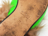 Gucci Princetown Neon Green Leather Fur Loafers Size Gucci 11 Mens Do0925oorde