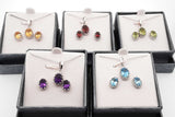 Set Of 5 Gemstone Ensemble Sets In Sterling Silver Eb0925crsa