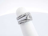 1.55 Cttw Diamond & 14k White Gold Wedding Set 10.3 Grams Size 4 Fw0426wxzdu