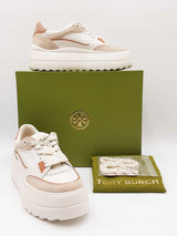 Tory Burch Stage Sneakers In Leather & Suede Us Size 7.5 Fw0326lxzdu