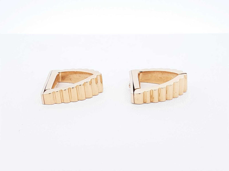 Cartier 18k Yellow Gold Retro Fluted Cuff Links 16.5 Grams Fw0925lrxzdu