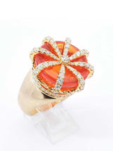 2.15 Cttw Diamond & 10k Gold & Cabochon Crown Ring 21.1 Gram Sz 11 Fw1025llirdu