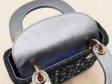 Christian Dior Mini Lady Dior Celestial Blue Lambskin & Beaded Bag Fw1224prxzdu