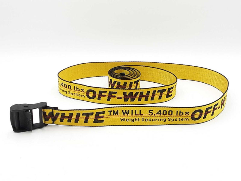 Off White C/o Virgil Abloh Industrial Belt In Yellow & Black Fw0925lxzdu