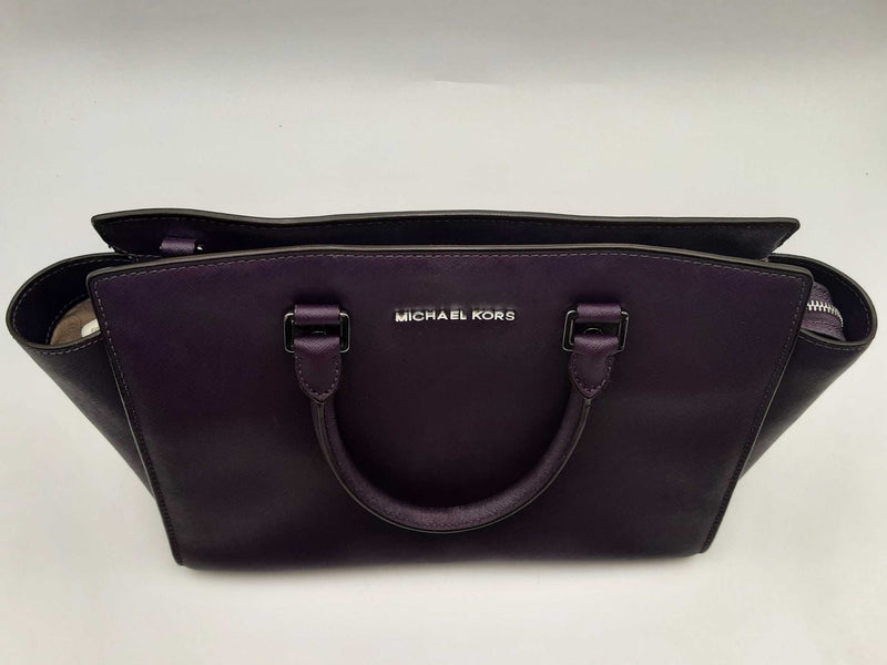 Michael Kors Selma Purple Saffiano Leather Satchel Sd1025wzsa