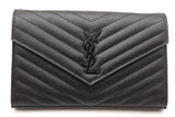 Saint Laurent Chevron Quilted Cassandre Envelope Wallet With Chain Eb0826ixzdu