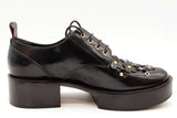 Louis Vuitton Black Patent Leather Blooms Platform Derby Shoes Sz 40 Eb0126rxzde