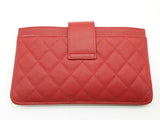 Chanel Red Quilted Cavier Leather Wallet Do0325erxde