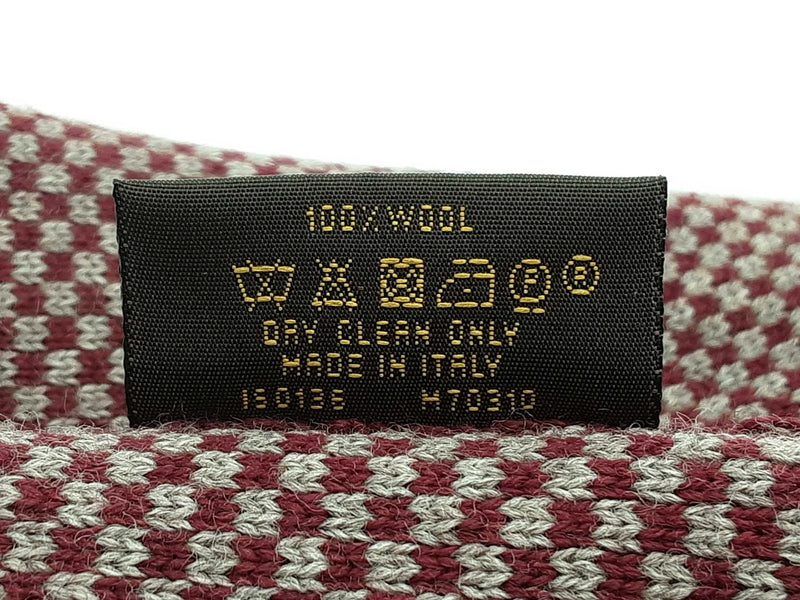 Louis Vuitton Signature Logo Red Gray Wool Beanie Do1025lxzde