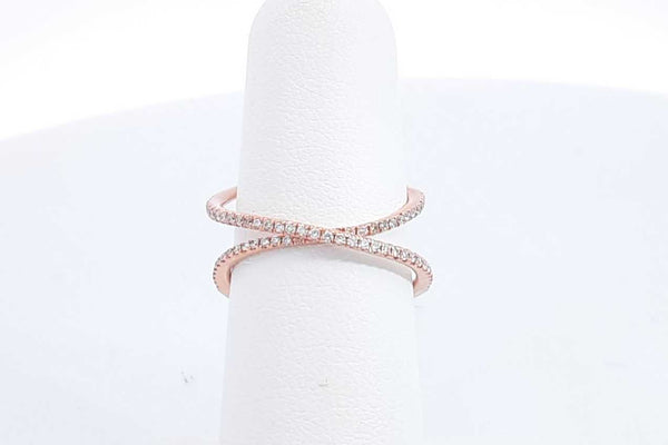 Diamond Ring In 14k Rose Gold 2.5 Grams Size 5.5 Eb0824lrxdu