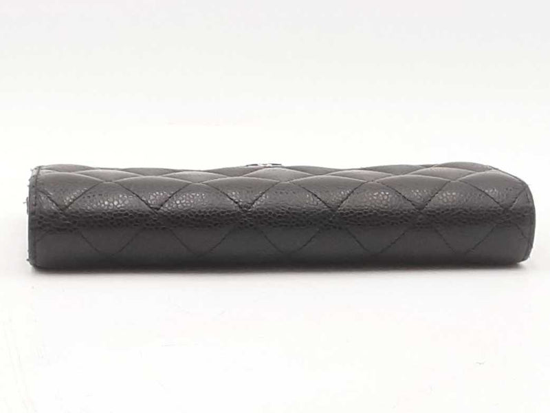 Chanel Caviar Quilted Large Gusset Flap Wallet Black Aa0825ozxsa