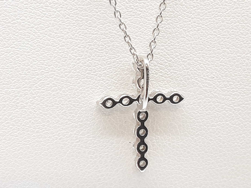 0.40 Cttw Lab Grown Diamonds 0.925 Silver 2.8g Cross Pendant Chain 20 In Do0525iide