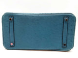 Hermes Birkin 30 Cobalt Blue Ostrich Palladium Hardware Handbag Do0825lexzxde