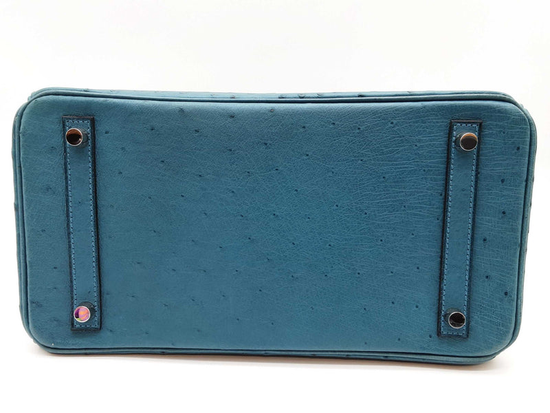 Hermes Birkin 30 Cobalt Blue Ostrich Palladium Hardware Handbag Do0825lexzxde