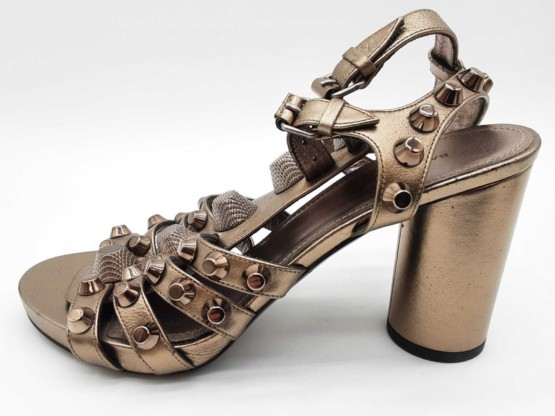 Balenciaga Arena Stud Silver Gray Gladiator Heels Size Eu 36 Do0925crde