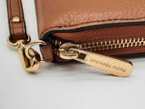 Michael Kors Jet Set Travel Continental Brown Leather Zipper Wallet Do0924oxde