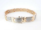 5.20 Cttw Diamond & 10k Yellow Gold Link Bracelet 33.4 Grams 8 Inch Fw0826osxzdu