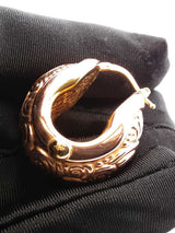 18k Two-tone Rose & Yellow Gold Puffy Filigree Hoop Earrings 6.6 Grams Fw00826rxzdu