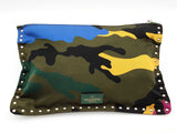 Valentino Nylon Psychedelic Camouflage Rockstud Zip Pouch Sd0626ozxde