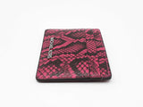 Michael Kors Jet Set Small Card Case In Deep Fuschia Snake-embossed Leather Fw0826wrdu