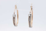 0.16cttw Diamond Hoop Earrings In 10k Yellow Gold 2.3 Grams Eb0926loxsa