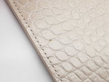 Yves Saint Laurent Uptown Pouch White Croc Embossed Leather Clutch Do0726oxzde