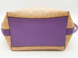 Coach City Tan Signature Coated Canvas Iris Purple Large Bucket Bag Do0126lozde