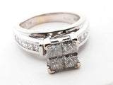 18k White/yellow Gold Diamond Cluster Ring Size 5 6.4g 1.1cttw Lh0924rxzde