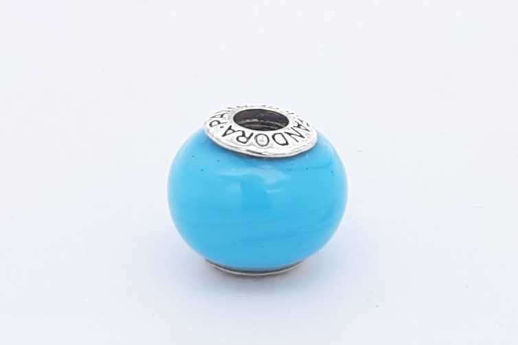 Pandora Blue Glass Bead Charm 3.8 Grams Eb0824rsa