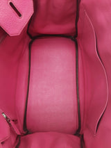 Hermes Birkin Hac 32 Rose Shocking Chevre Mysore Palladium Handbag Do1125cxzxde