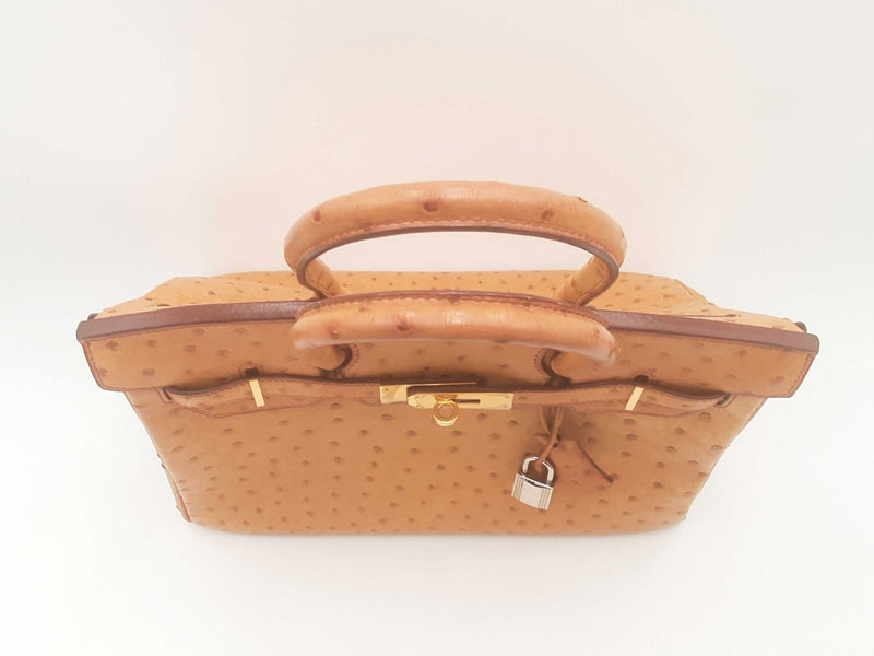 Hermes Birkin 30 Gold Ostrich Hand Bag Sd0825lcrzxsa