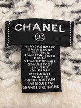 Chanel White & Black Cashmere Blend Cloche Beanie Hat Fw1124oxzsa