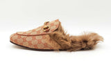 Gucci Princetown Horsebit Slippers In Beige & Brick Gg Canvas Size 7 Fw1225oizdu