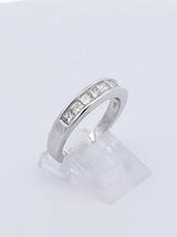 1.71 Cttw Diamond & 14k White Gold Channel Ring 4.7 Grams Size 7 Fw0925iwzdu