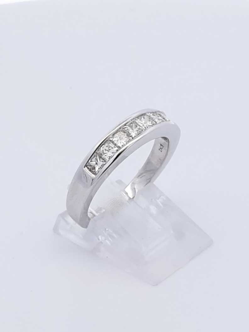 1.71 Cttw Diamond & 14k White Gold Channel Ring 4.7 Grams Size 7 Fw0925iwzdu