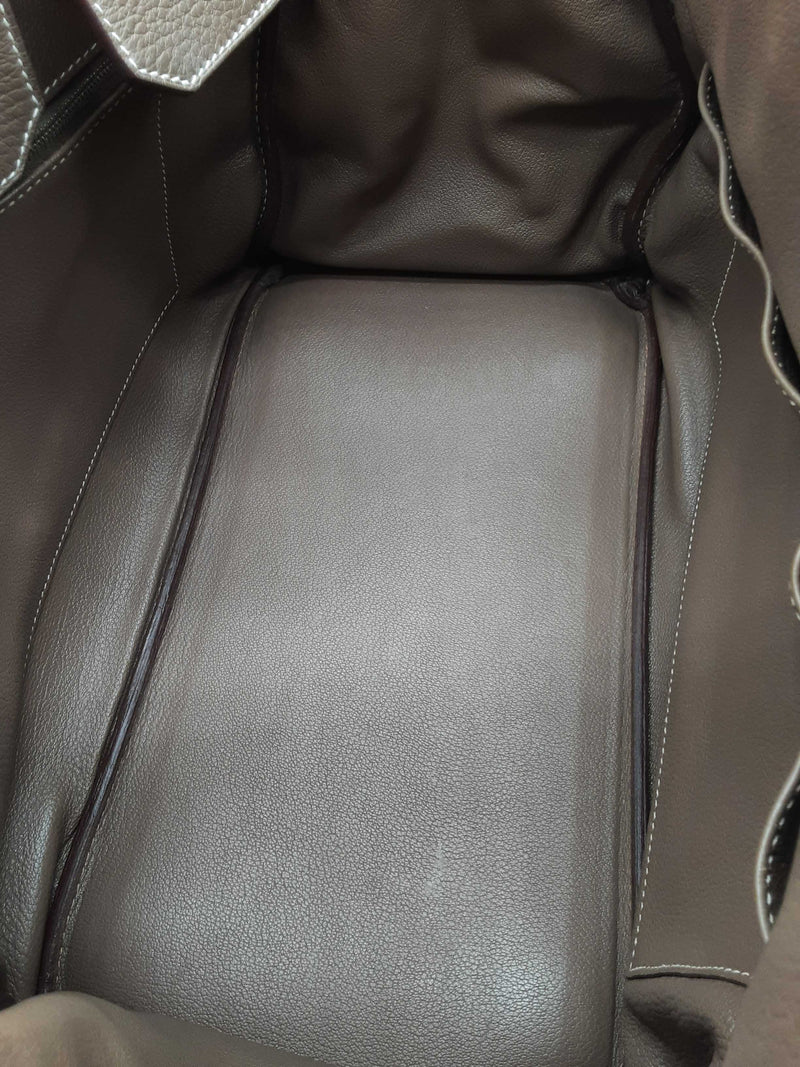 Hermes Birkin 35 Etoupe Gray Clemence Palladium Handbag Do0825srxzde