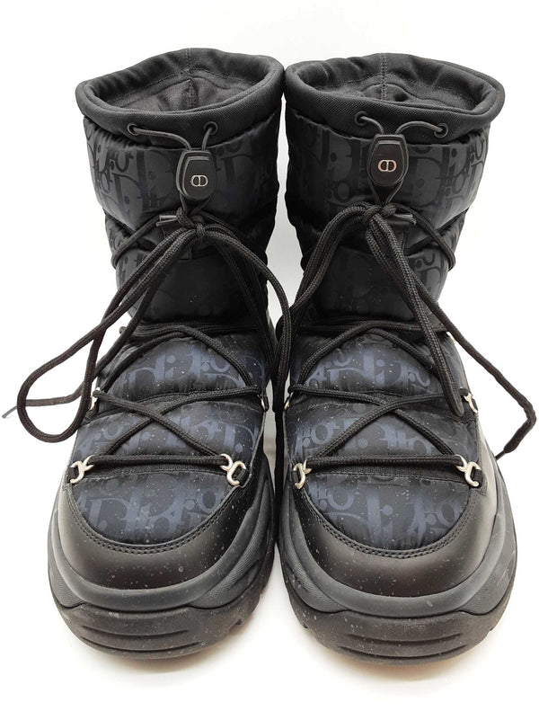 Christian Dior Homme Black Oblique Nylon Snow Boots Size Eu 45 Do0325rxzde