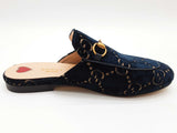 Gucci 475094 Princetown Gg Blue Velvet Mule Slides Size Eu 37 Do0925oxzde