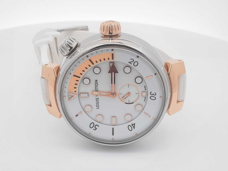 Louis Vuitton Tambour Street Diver Qrtz 39.5mm Steel 18k Pink Gold Sd0825wrzxsa