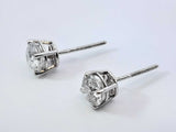 1.0 Cttw Diamond & 14k White Gold Stud Screwback Earrings 1 Gram Fw0725wxzdu