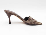 Gucci Gg Supreme Canvas & Vegan Leather Peep-toe Mules Size 6 Fw1026rxdu