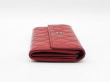 Chanel Continental Wallet In Red Diamond-quilted Leather Fw0425orzdu