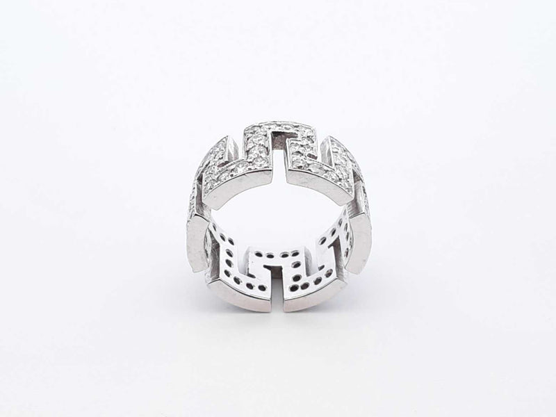 4.32 Cttw Diamond & Platinum Greek Key Eternity Band 14.6 Grams Size 5 Fw0625rzxdu