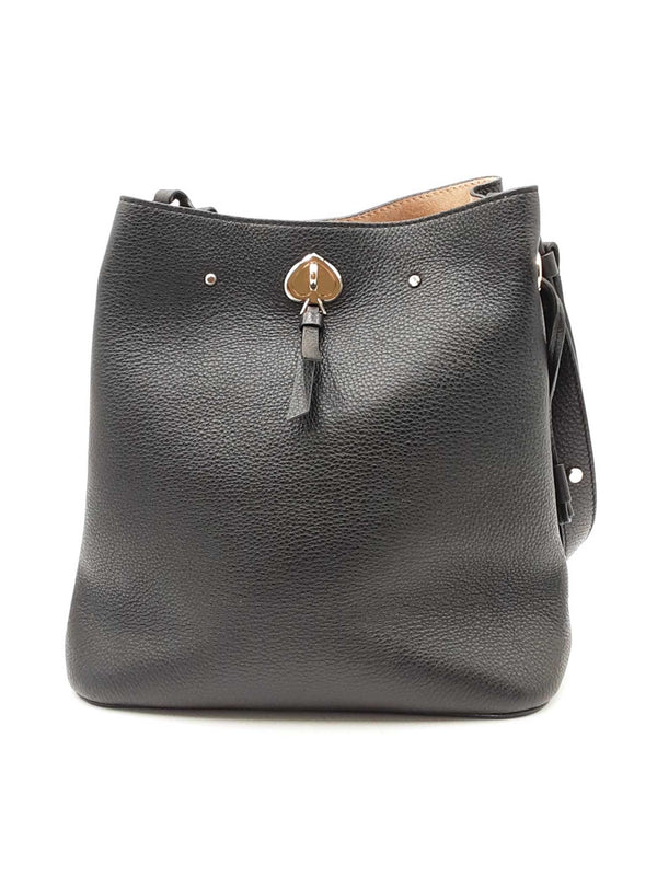 Kate Spade Marti Bucket Bag In Black Pebbled Leather Fw0525wzdu