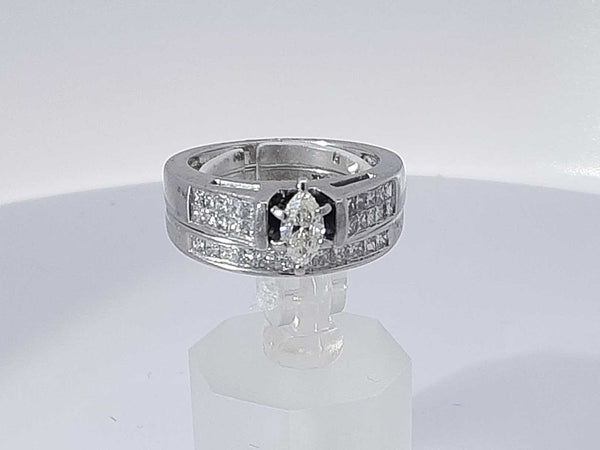 1.80 Cttw Diamond 14k White Gold Engagement Set 8 Grams Size 6.5 Aa1025rrzsa