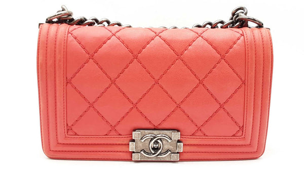 Chanel Boy Bag Red Quilted Double Stitch Sd0925oozxdu